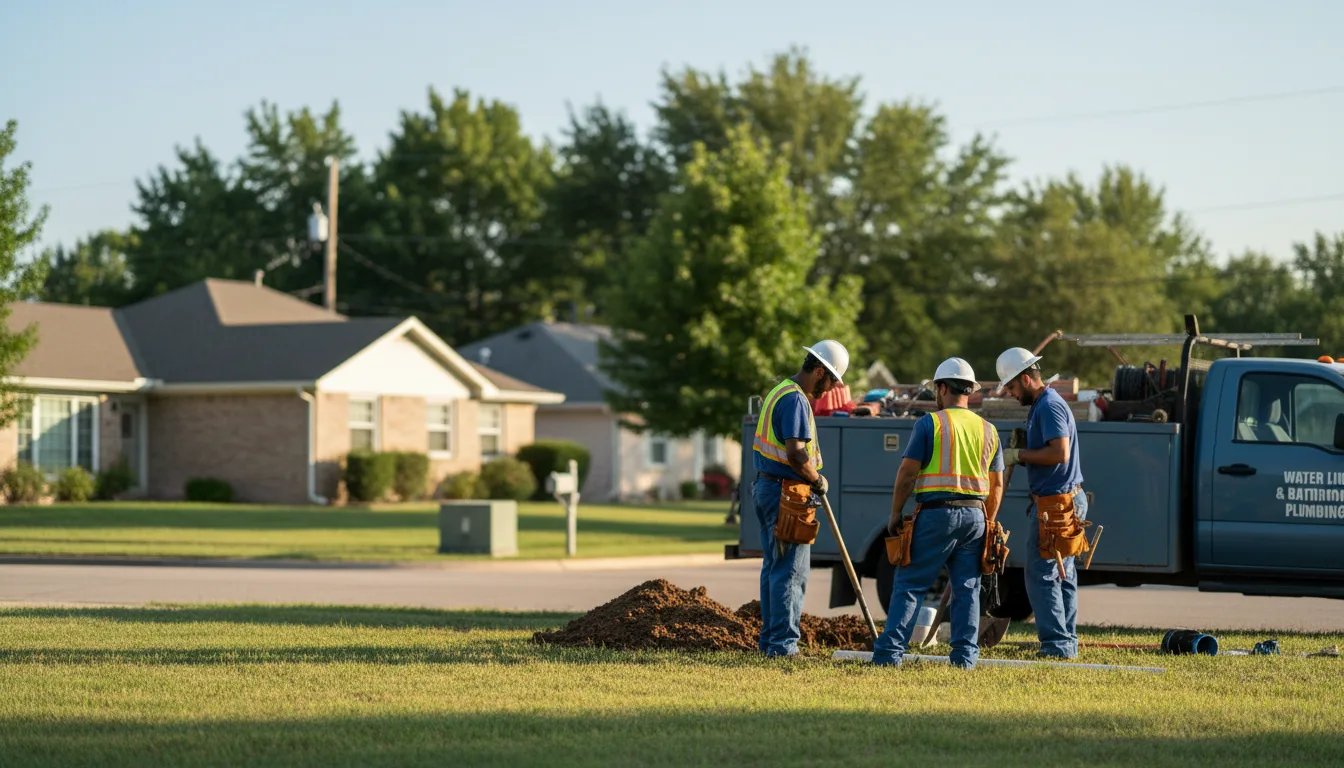 Residential water line and bathroom plumbing service in Weaver, AL
